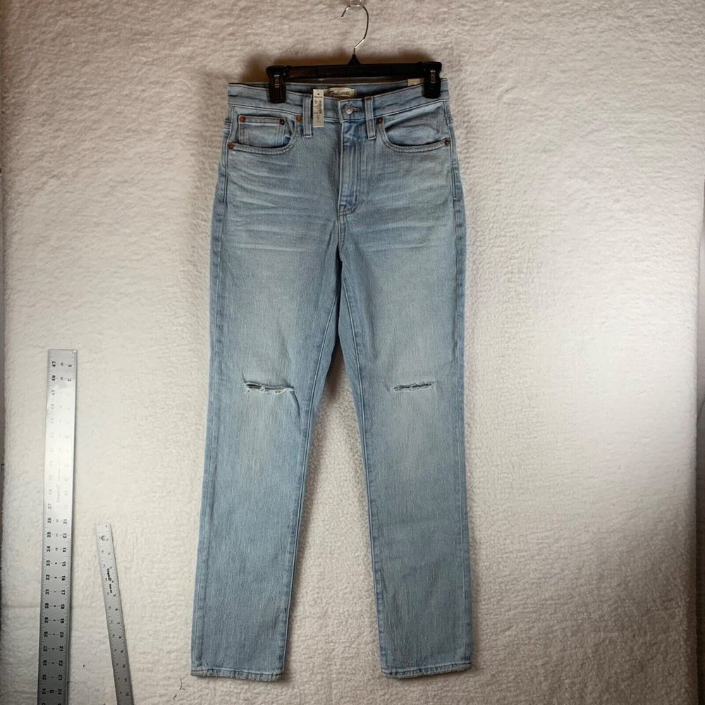 Madewell Women's High-Rise Slim Crop Ripped Boyjean Dumas Wash Size 26T NWT 8865
